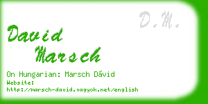 david marsch business card